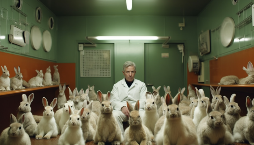 Rabbits at a veterinarian